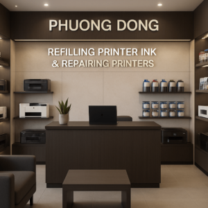 Đổ mực máy in tại phố Đặng Thùy Trâm