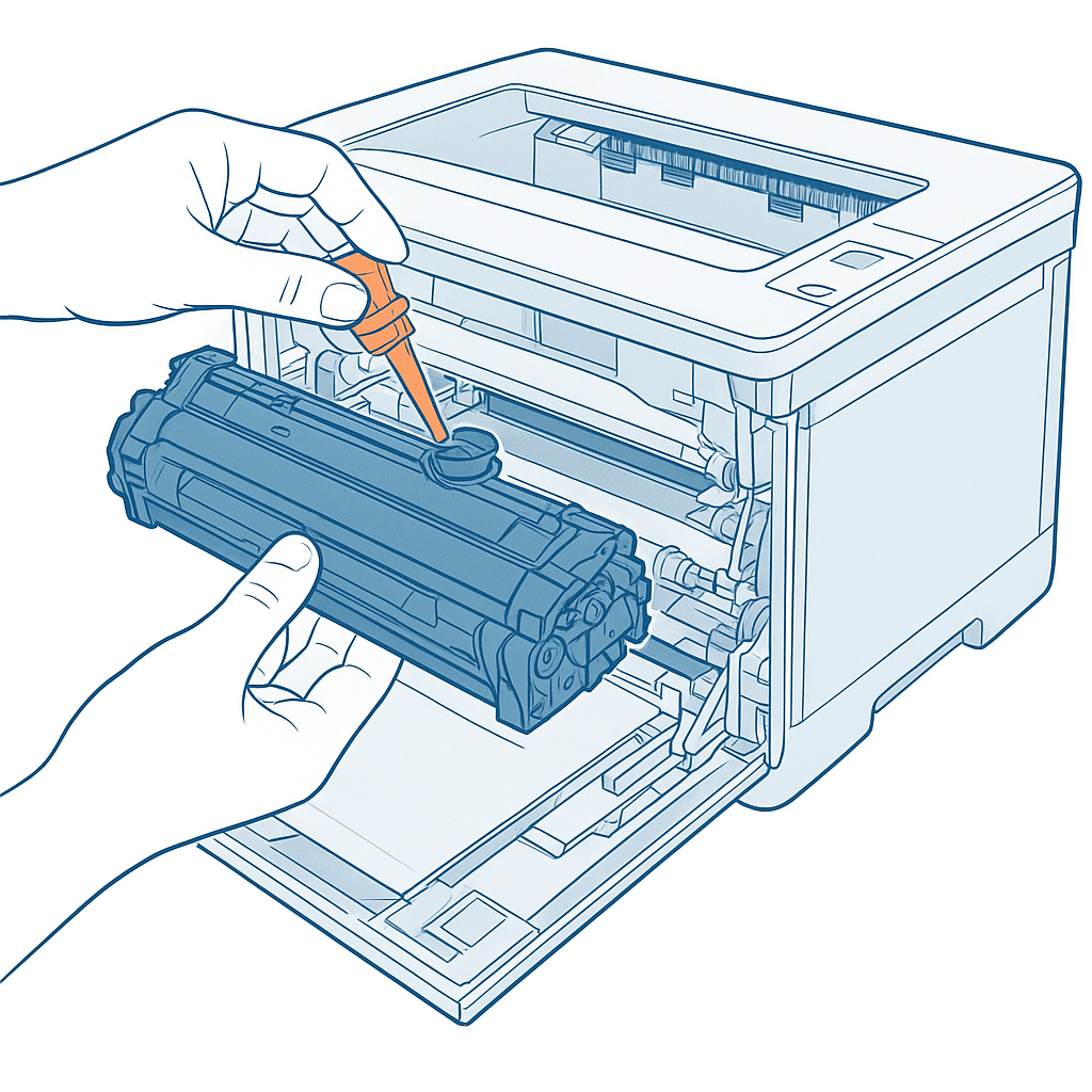 Quy Trình Đổ Mực Máy In Tại Cầu Diễn