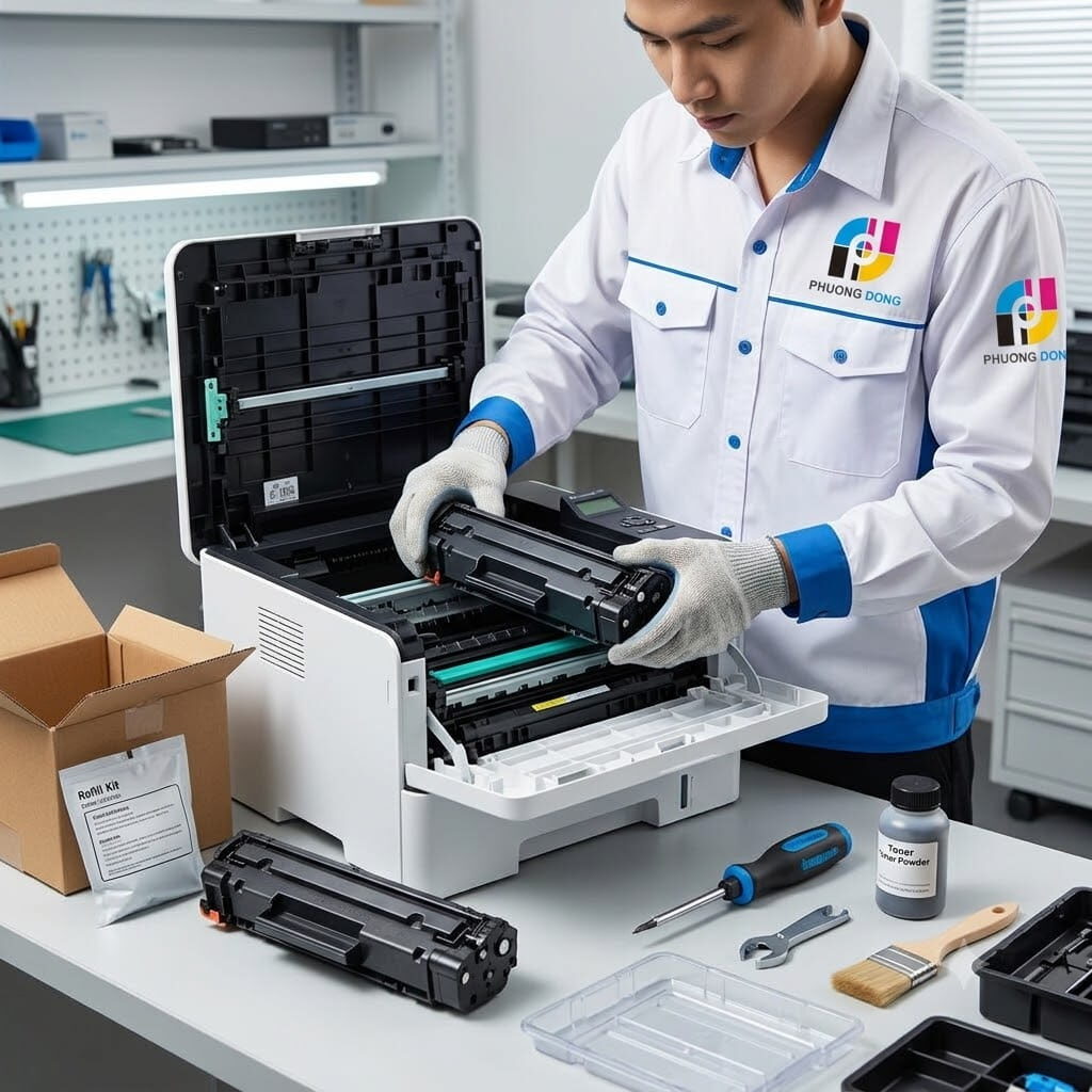 Đổ mực máy in Pantum p3012dw tại hà nội